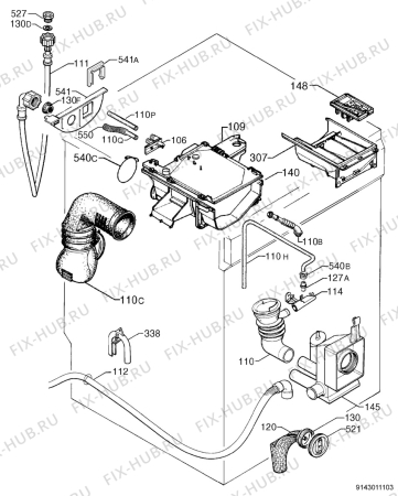Взрыв-схема стиральной машины Electrolux EWS1046 - Схема узла Hydraulic System 272